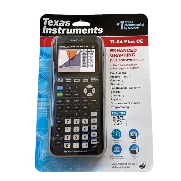 Texas Instruments TI-84 Plus CE Enhanced Graphing Calculator: Black - Picture 1 of 4